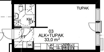 Yksiö Pohjois-Hervannassa, tk, alkovi, ransk. parveke